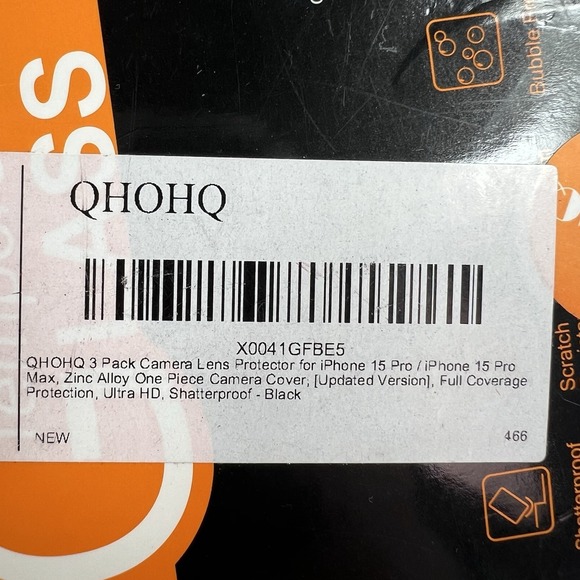 QHOHQ 3 Set Camera Lens Protector for iPhone 17 Pro Max/17 Pro/16 Pro Max/16… - Picture 3 of 9